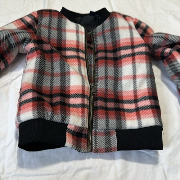 Tommy Hilfiger Plaid Bomber Jacket - Red,Black,Pink size 5 Full Zip - Picture 2 of 8